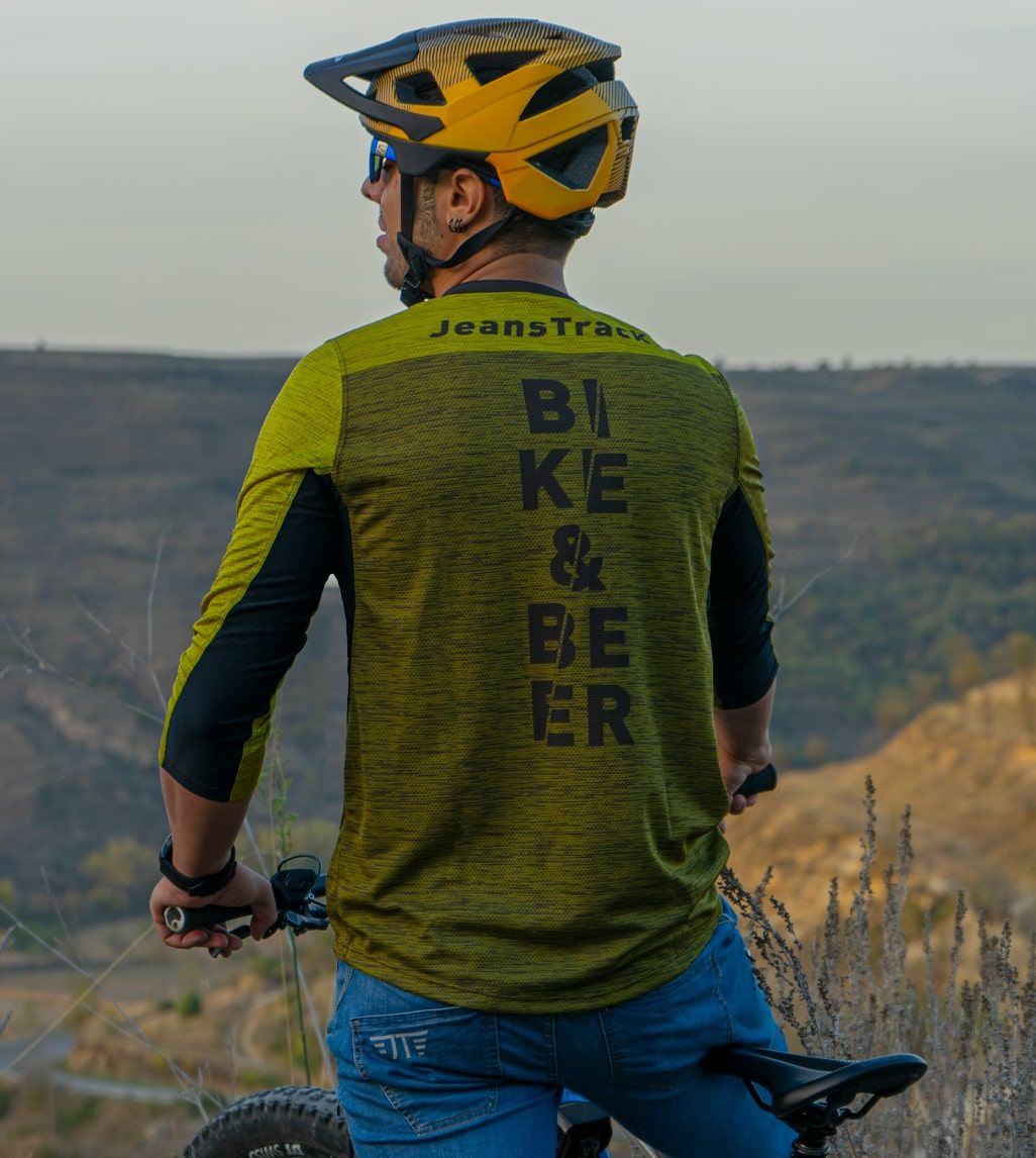 Camiseta Técnica MTB Bike & Beer Khaki 3/4