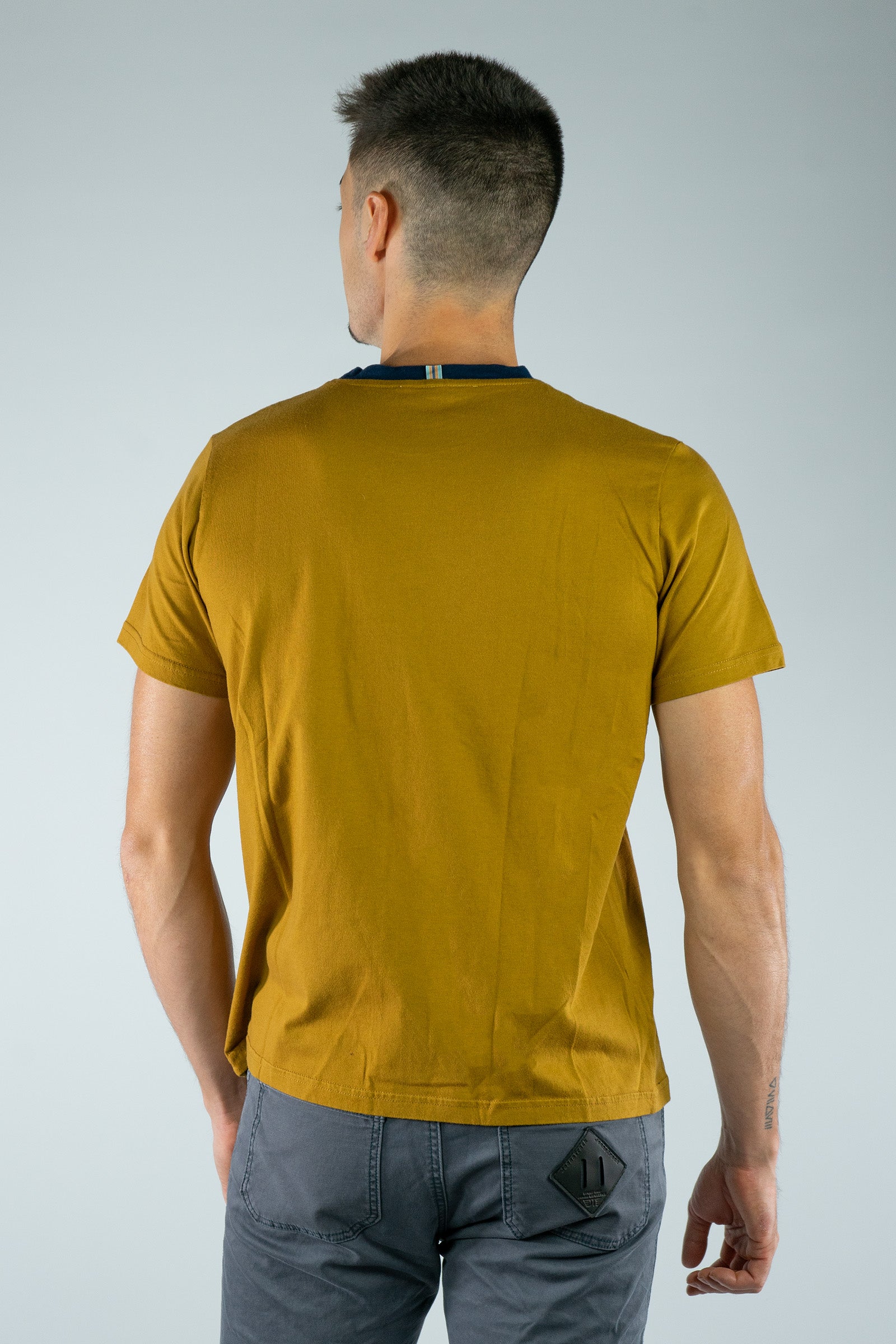 Camiseta Algodón Orgánico Mountains Mustard