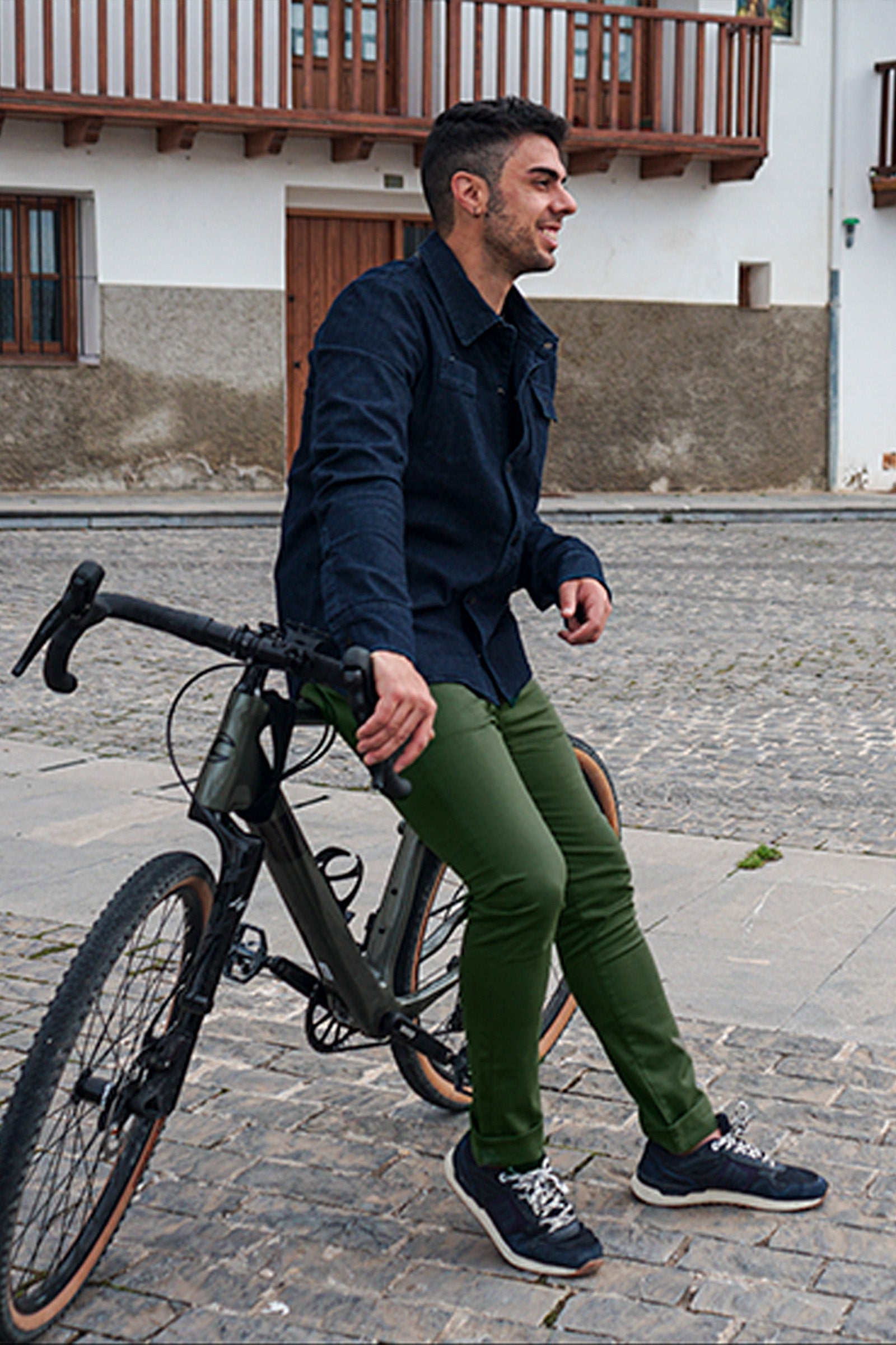 Pantaloni da ciclismo urbano da uomo Amsterdam Khaki