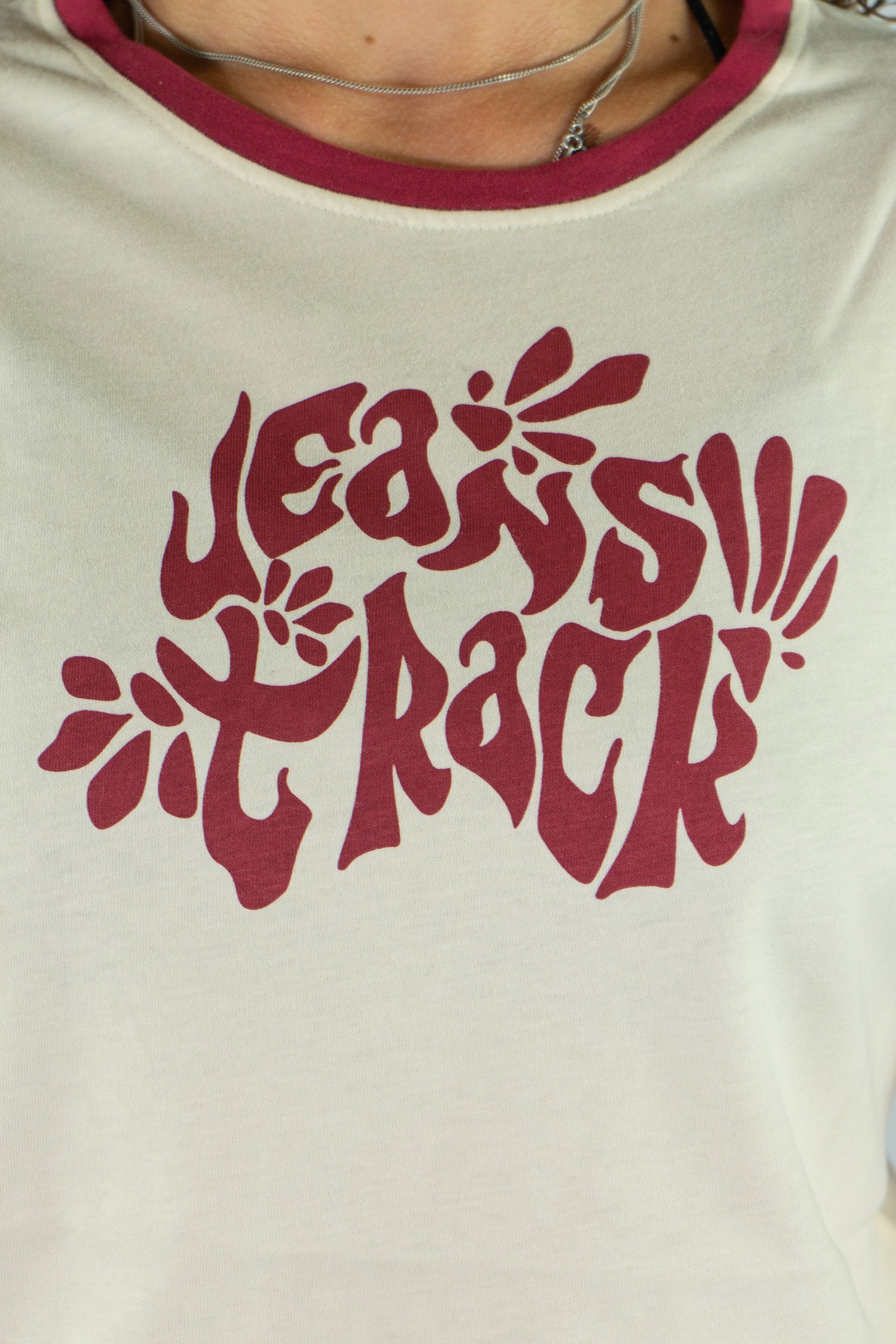 Camiseta Algodón Orgánico Ringer Beige Mujer