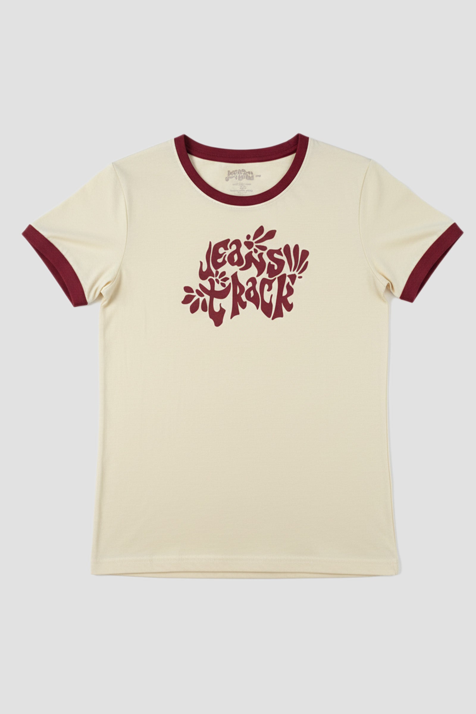 Camiseta Algodón Orgánico Ringer Beige Mujer