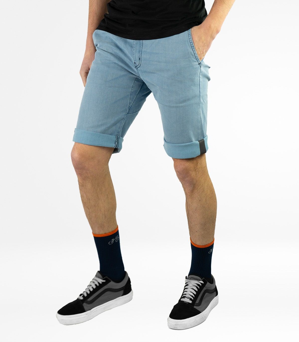 Pantalón Ciclismo Urbano Utrecht Short Jeans Bleach Hombre