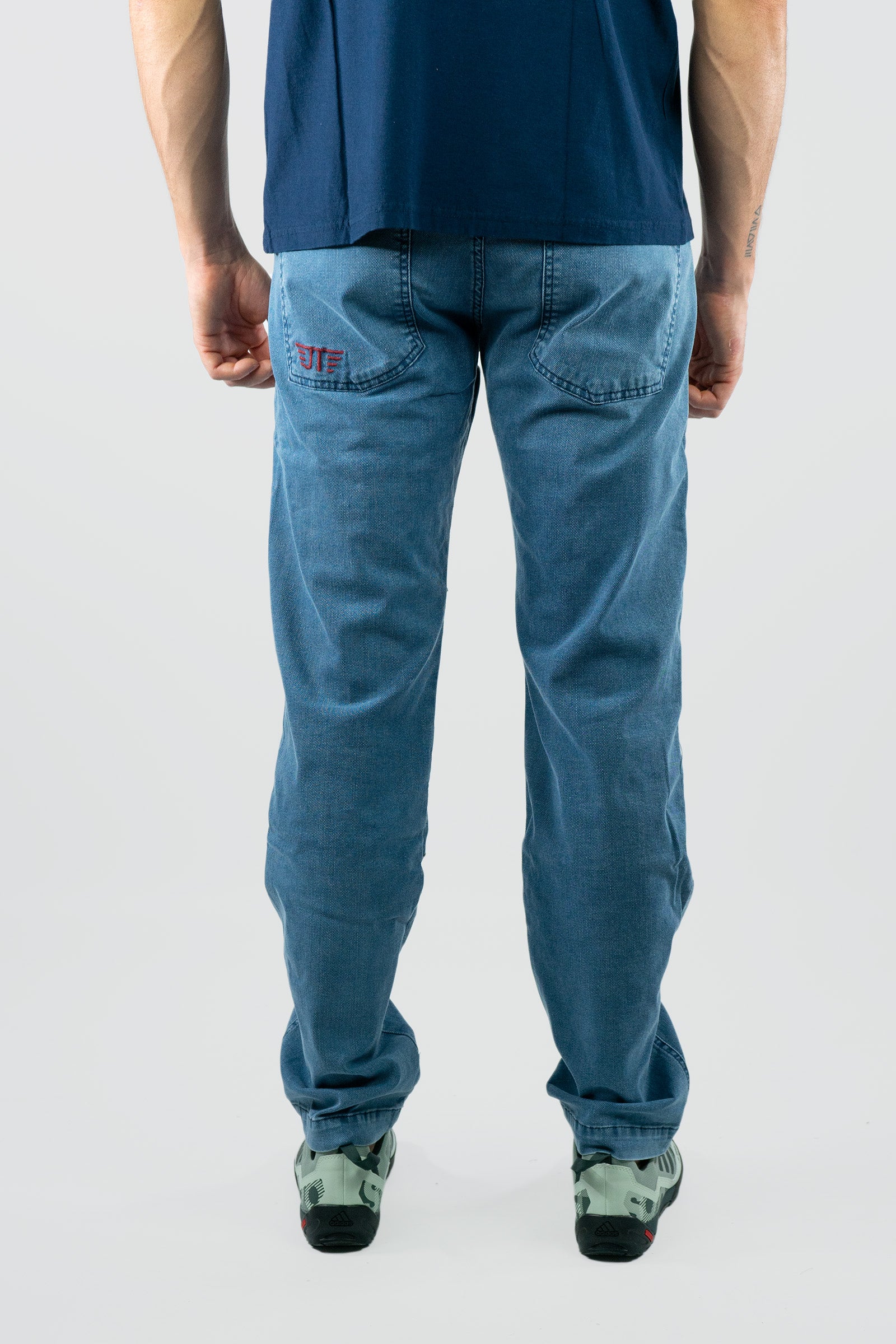 Burocs Jeans Uomo Skater Fit – Teal Blue, 5 Tasche, Cerniera YKK, 100% Cotone, Vestibilità Comoda