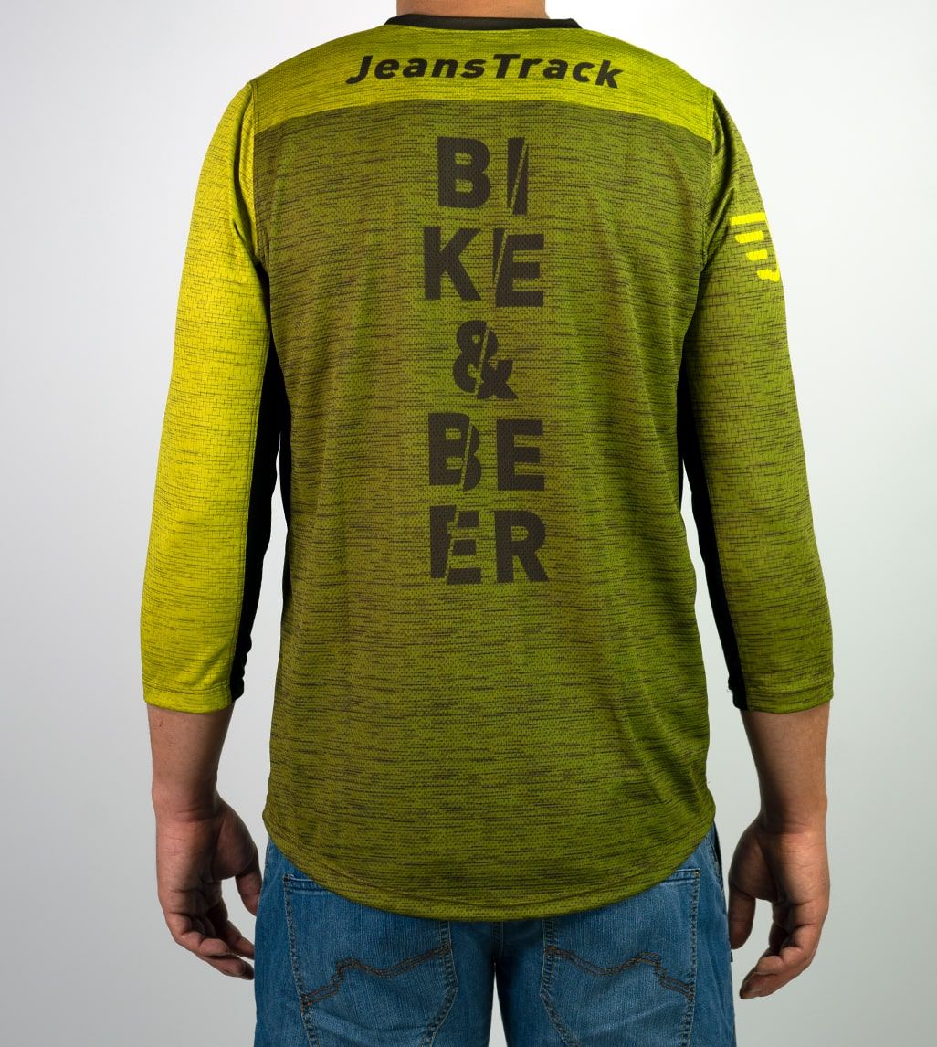 Camiseta Técnica MTB Bike & Beer Khaki 3/4