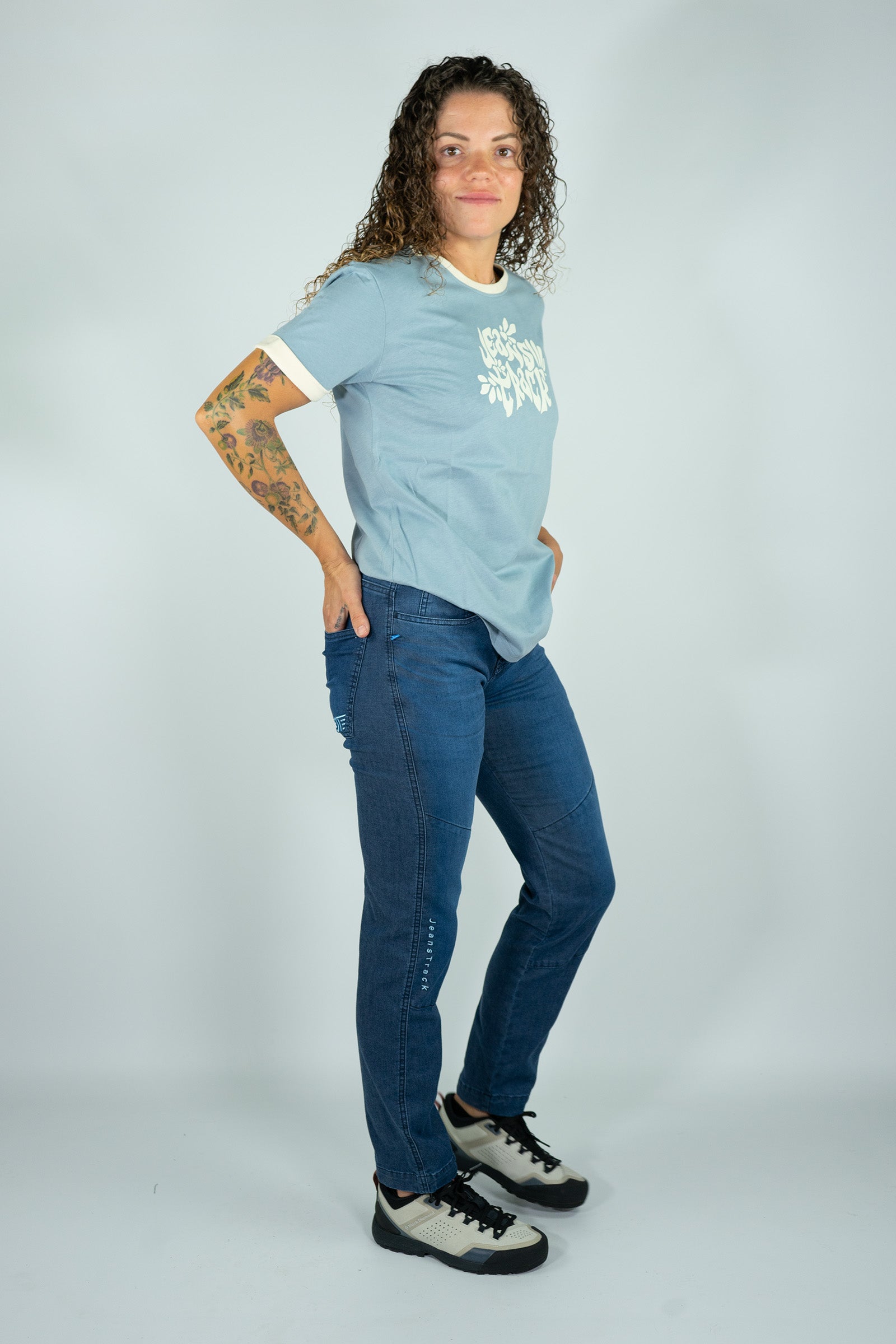 Camiseta Algodón Orgánico Ringer Blue Mujer