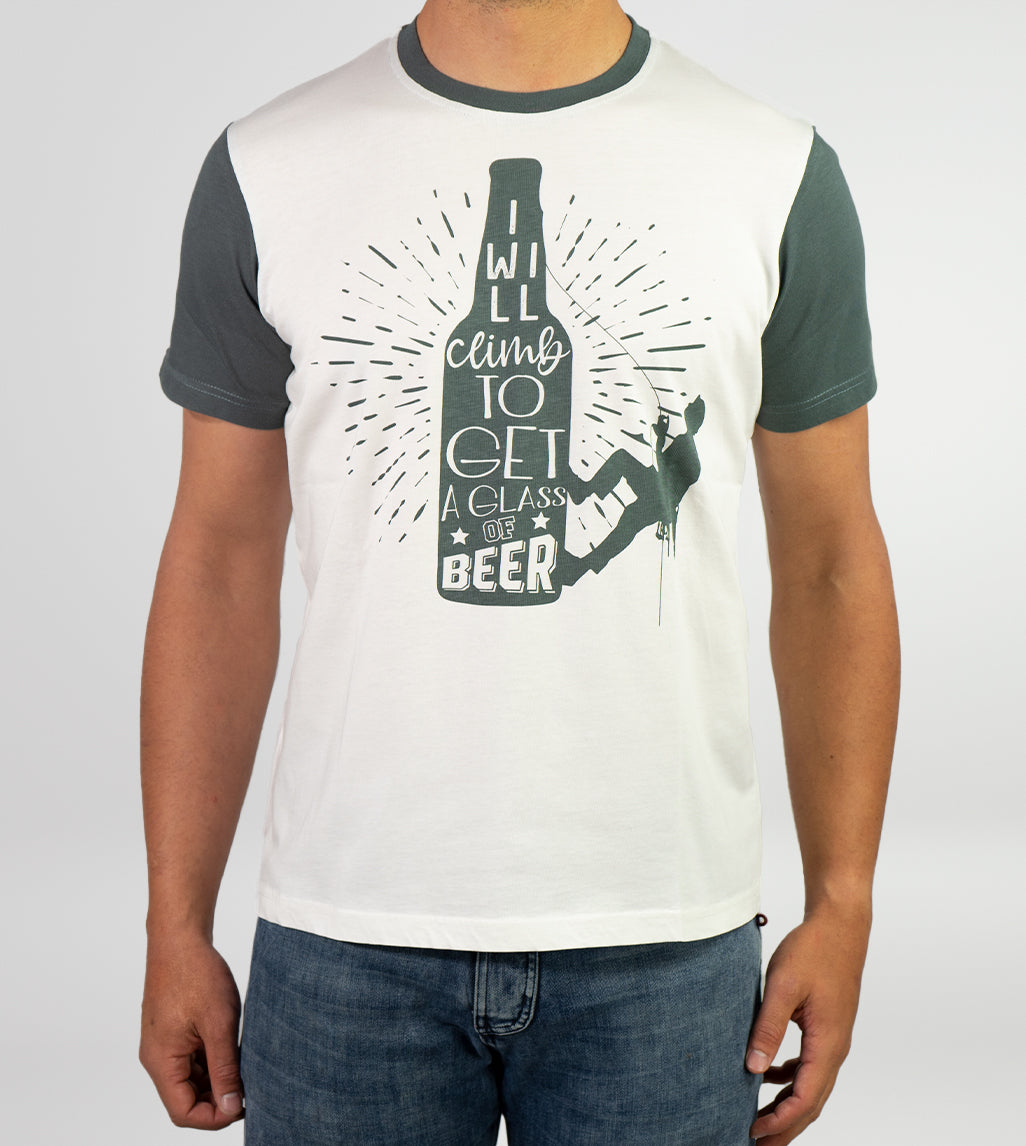 Camiseta Algodón Orgánico Climb&Beer White