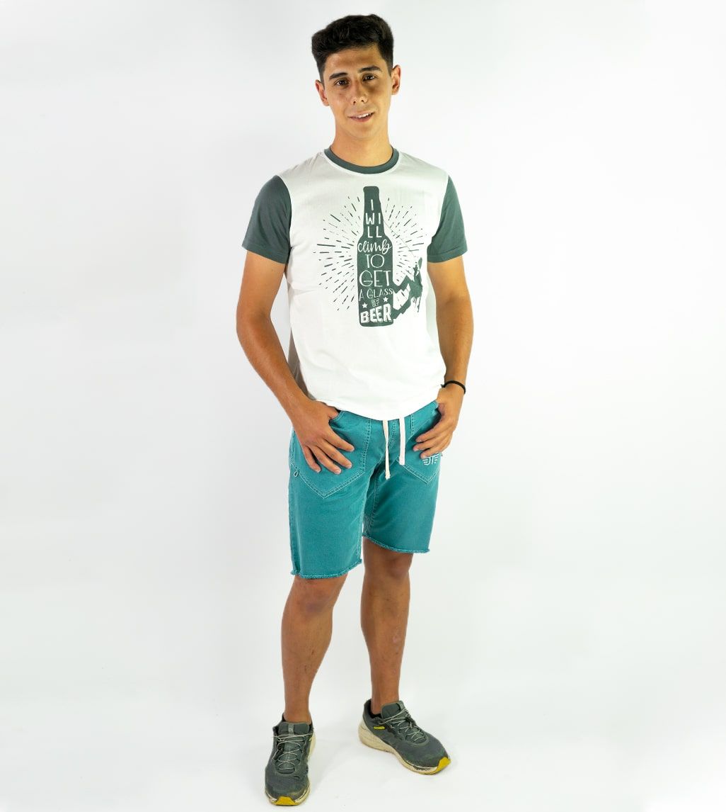 Pantalón Escalada - Trekking Montes Short Verde Hombre