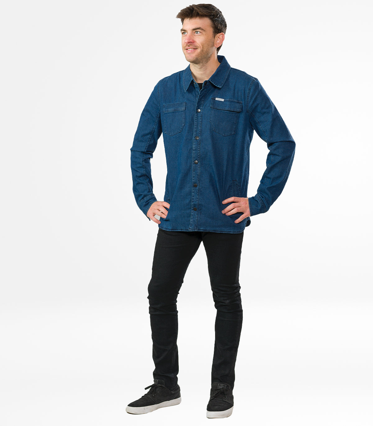 Fahrrad-Jeans Stadt Berlin Slim Fit WR Unisex Rinsewashed Schwarz