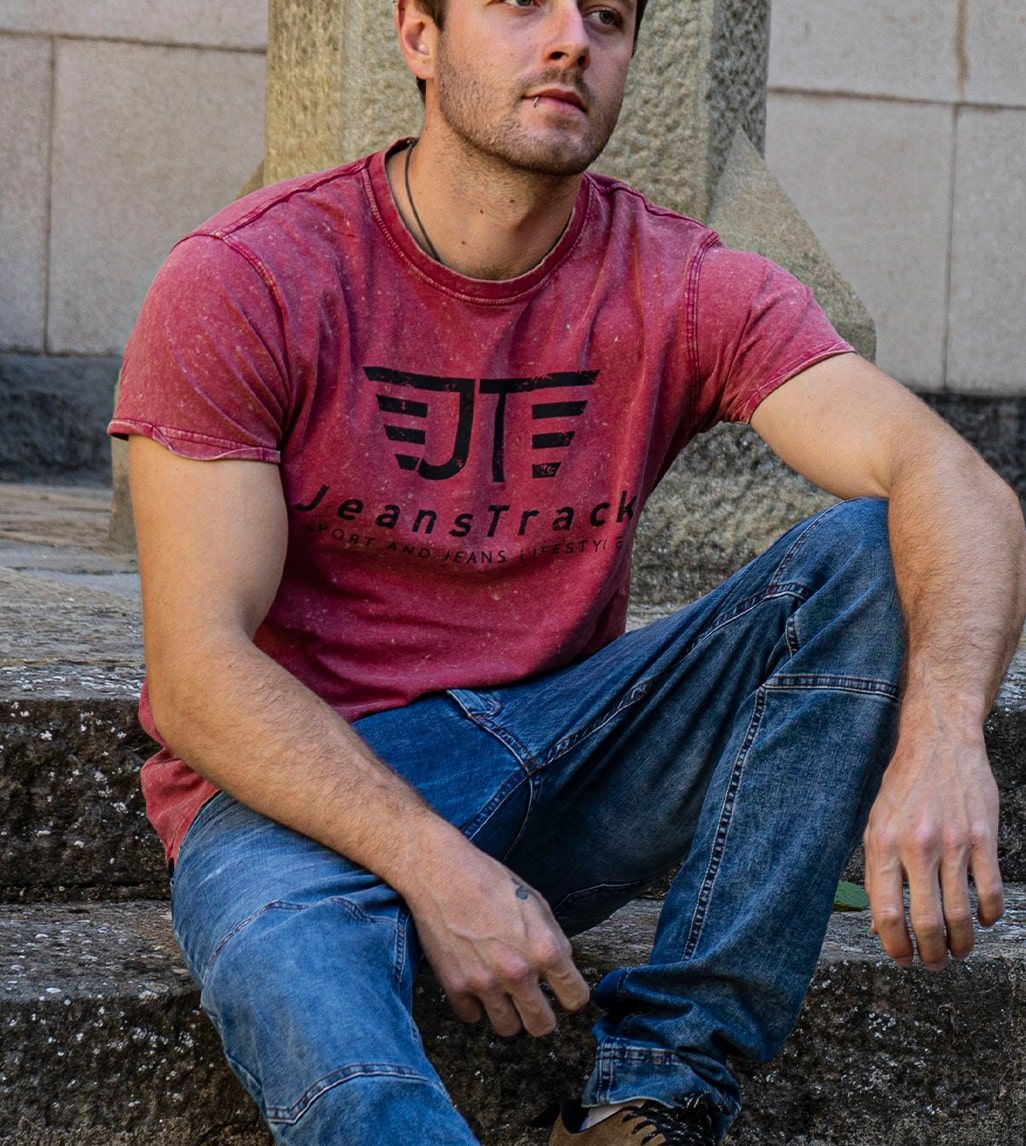Camiseta Básica JeansTrack Snow Rojo Hombre